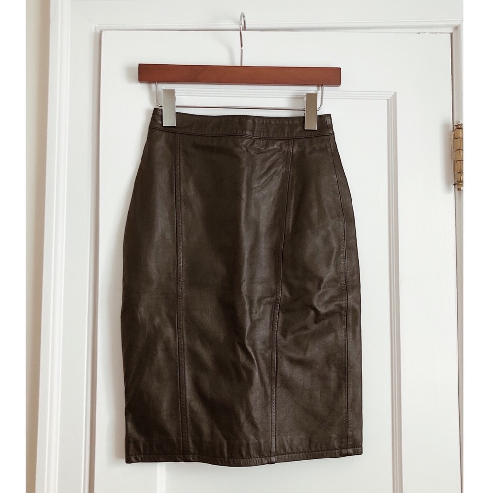 Vintage Leather Pencil Skirt